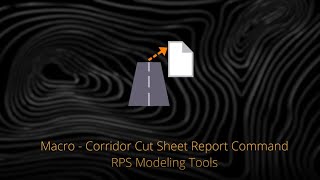 Corridor Cut Sheet Report