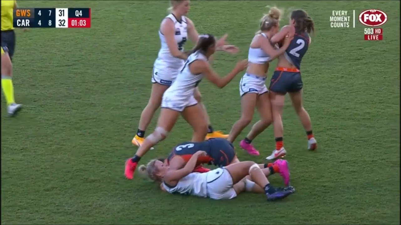 Последние 3 минуты триллера «Блюз» против «Джайентс» — AFLW 2021, раунд 9