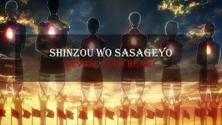 Shingeki no Kyojin S2 OP | Linked Horizon - Shinzou wo Sasageyo! (Lyrics with English Translation) Resimi