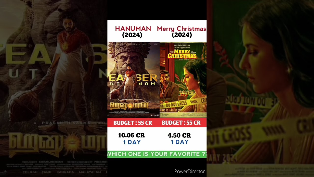 Hanuman VS Merry Christmas||moive comparison Box office collection