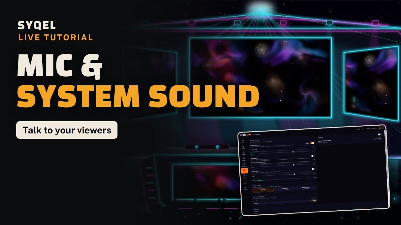 Add your mic and system audio to your DJ stream