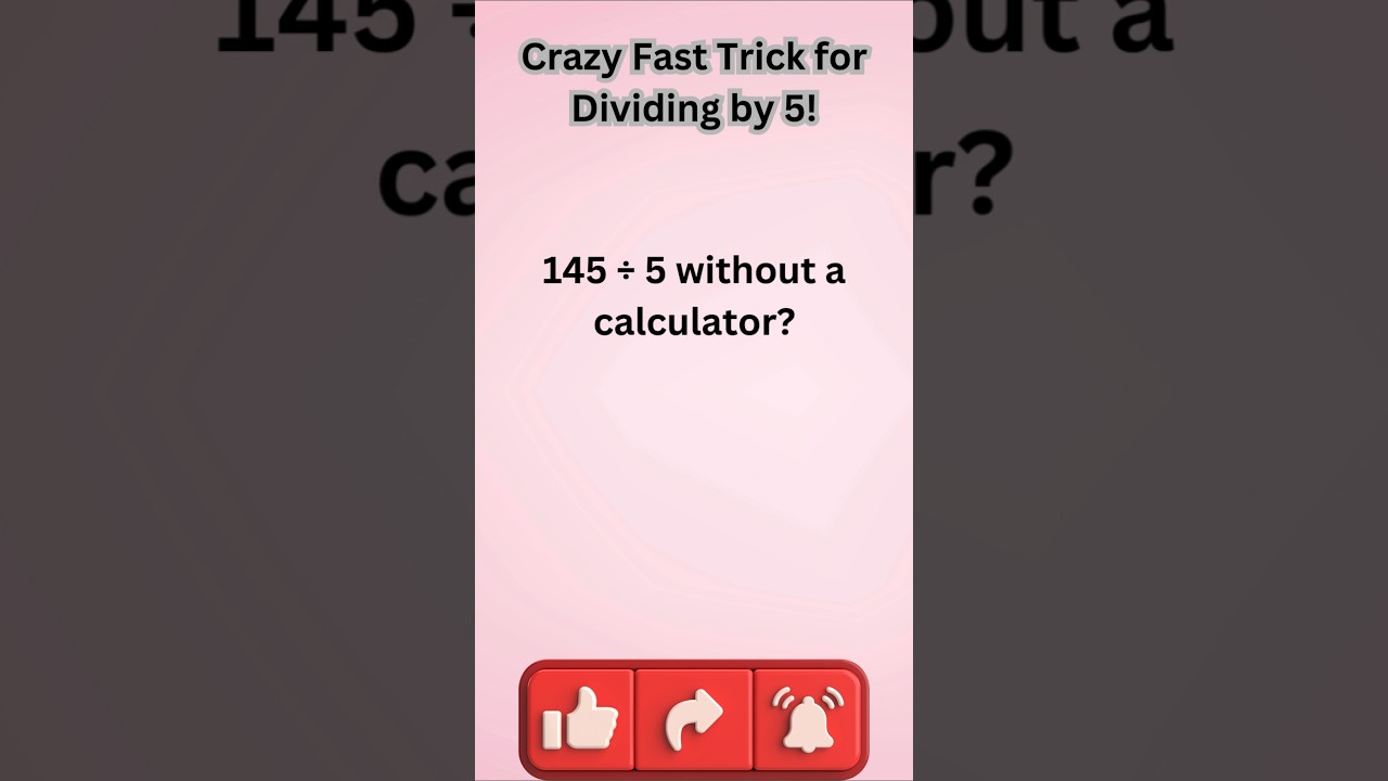 divide by 5 trick | mental math division | vedic math division