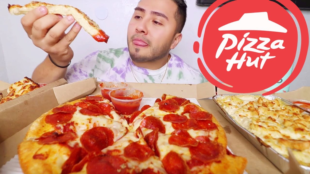 PIZZA HUT + WHITE PASTA MUKBANG EATING SHOW YouTube