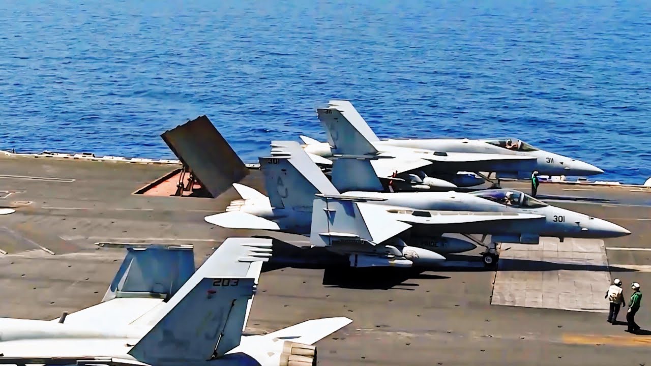 U.S. Navy Sailors Direct Flight Operations B-Roll for The US Navy CVN77 | EXERCISE SOLDIER