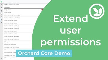 Extend user permissions - Orchard Core Demo