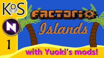 Factorio Islands! Ep 1: GREEN AND YELLOW AND BLUE STUFF- Yuoki modded coop MP Gameplay, Let