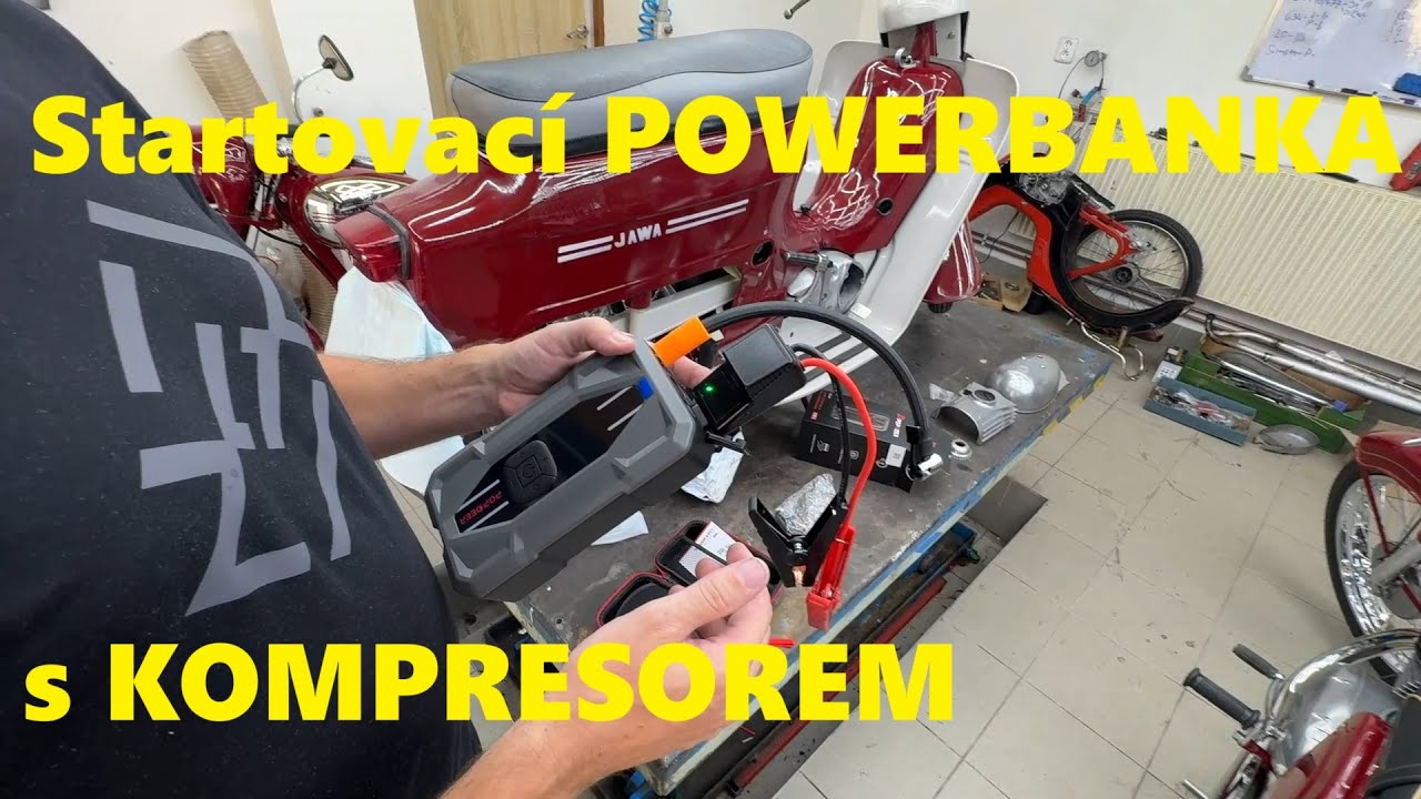 Startovací powerbanka s kompresorem z Banggoodu