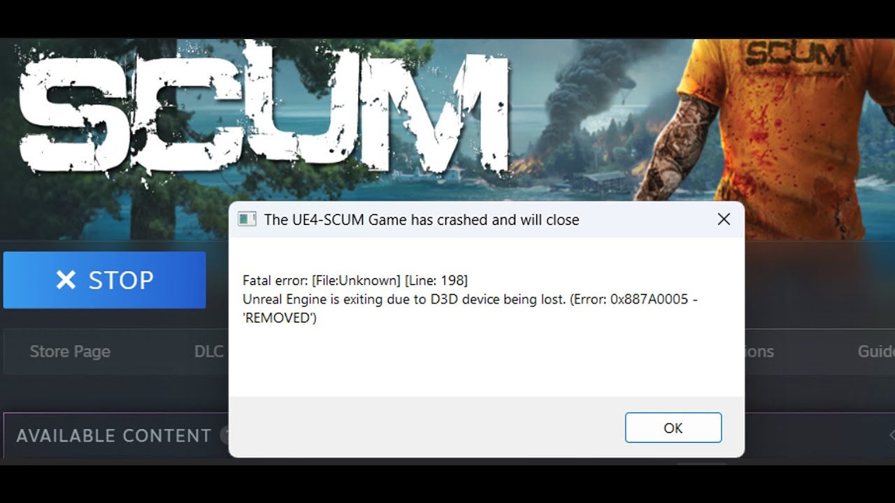 Fix SCUM Fatal Error On PC