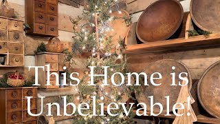 Take a Christmas tour of this breathtaking primitive home!  It’s like nothing you’ve ever seen!!