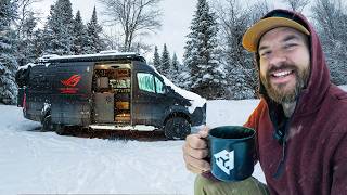 Snowy Vanlife Camping in VERMONT