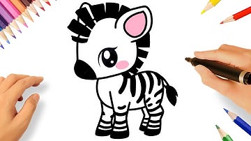HOW TO DRAW A CUTE ZEBRA STEP BY STEP 🦓❤️| DRAWING CUTE ANIMALS