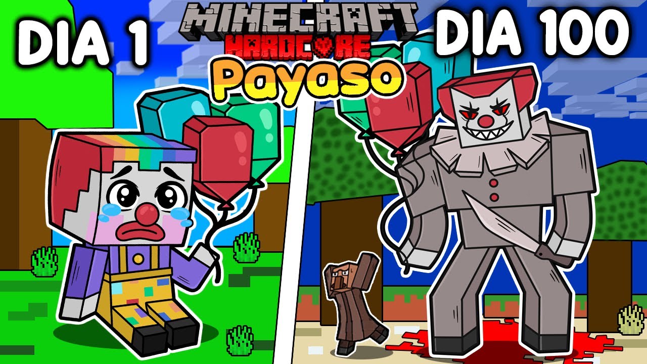 🤡Sobreviví 100 DÍAS siendo un PAYASO en Minecraft HARDCORE!