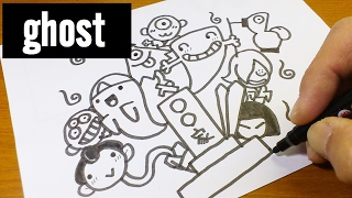 japanese doodle cartoons draw kawaii ghost anime easy doodles via webcomicms