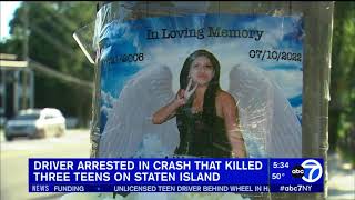DRIVER ARRESTED IN CRASH THAT KILLED THREE TEENS ON STATEN ISLAND