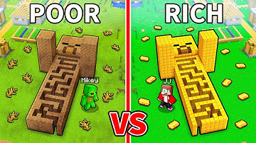 JJ and Mikey: POOR vs RICH ZOMBIE MAZE BATTLE in Minecraft - Maizen