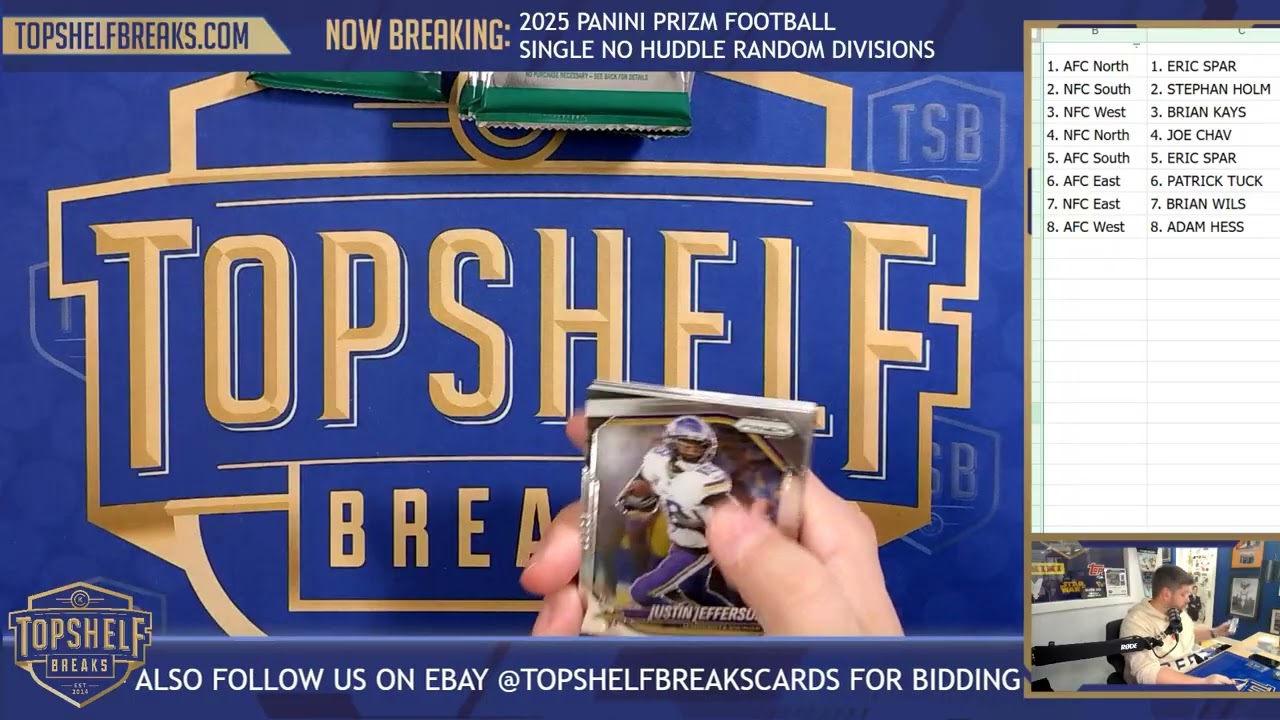 2025 Panini Prizm Football Single No Huddle Box Random Divisions | Top Shelf Breaks | 3/27/26