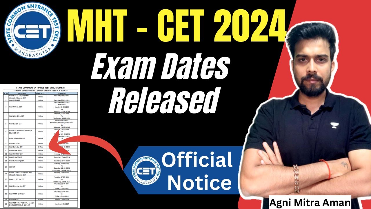MHCET 2024 5 Year LLB & 3 Year LLB Exam Date OUT MHCET 2024 MHCET
