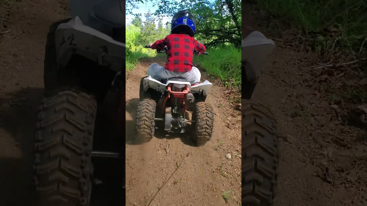 kayo 70cc quad on 5 acre track