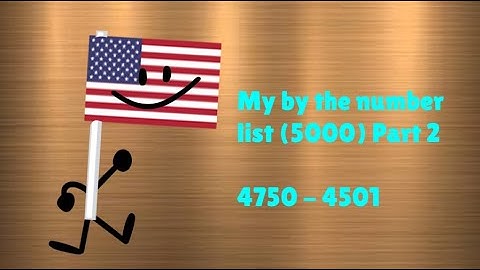 My by the Numbers List (5000) Part 2 (4750 - 4501)