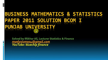 Business Math & Stat Slved Paper 2011 PU BCOM I