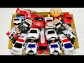 『救急車☆パトカー★消防車☆』などのミニカーが坂道走行します☆はたらく車★