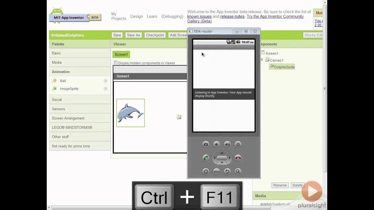 Make Android dolphins flip with App Inventor