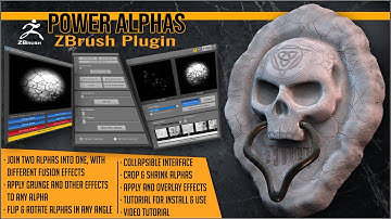 Apply effects, merge alphas and modify them with Power Alphas ZBrush Plugin by Artistic Squad