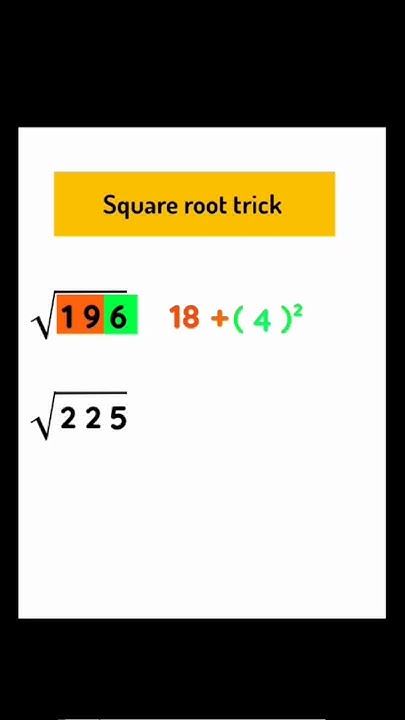 Trick Never Taught In School square Root Of 196 225 shorts YouTube square-root-how-to-find-square-root-square-root-of-21609
