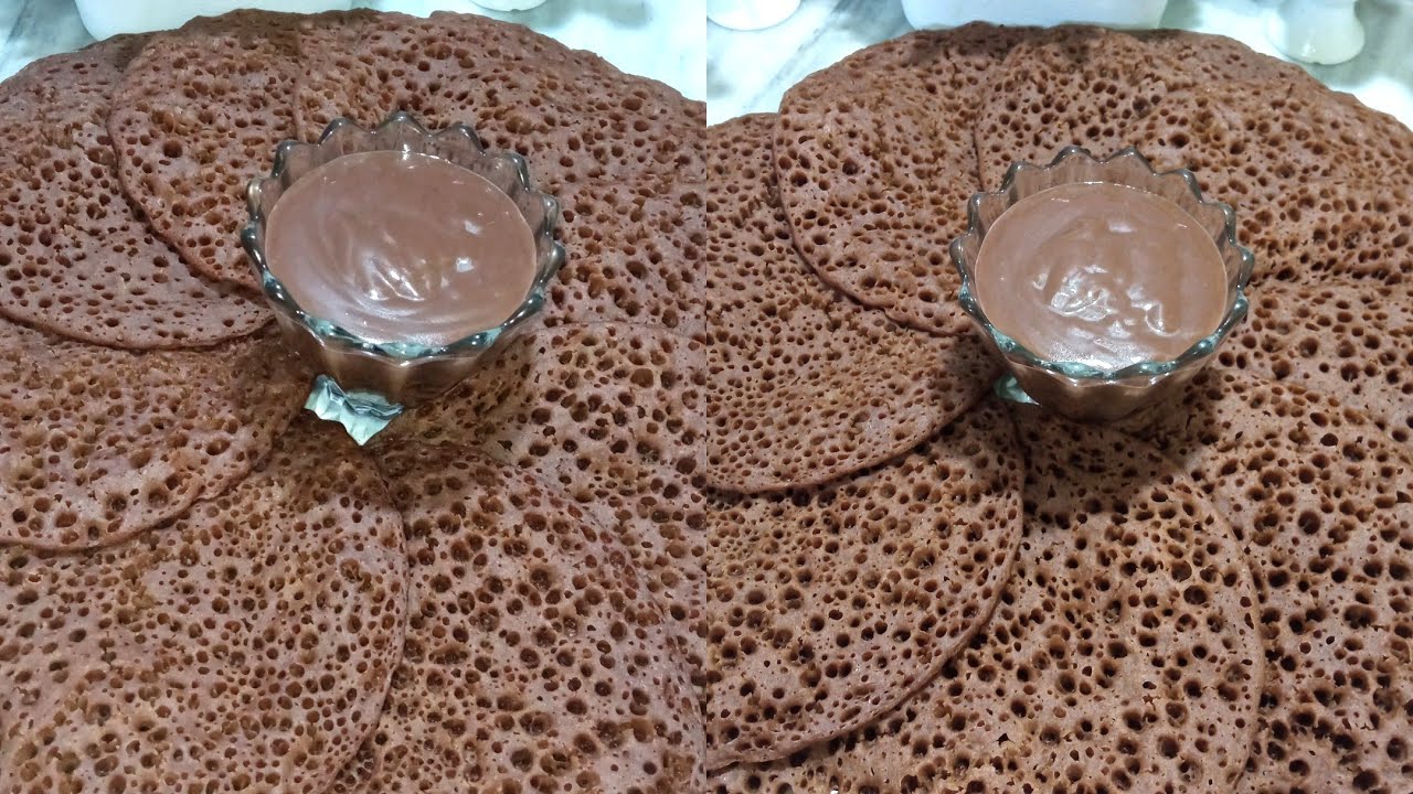 بغرير سهل في 10د بذوق الشكلاطة بطريقة مبسطة ومكوناته متوفرة في كل بيت مع صلصة الشكلاطة 😋