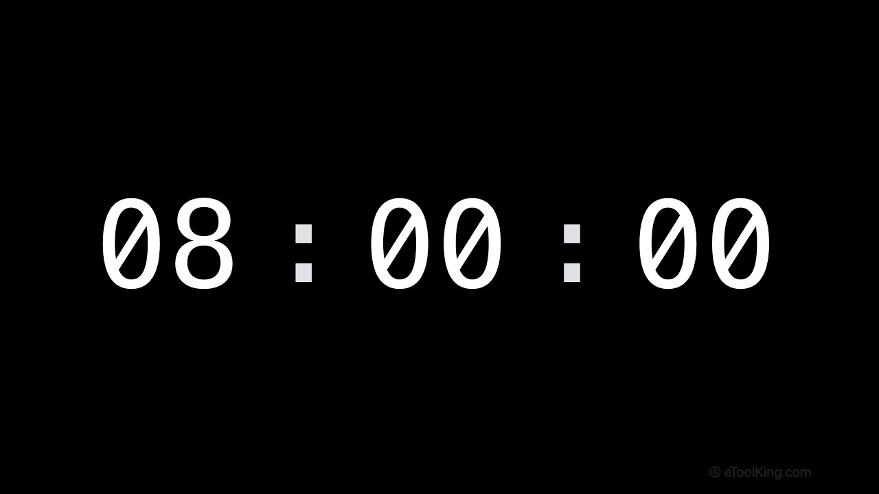 8 hours Countdown Timer with Alarm #new #4k - YouTube