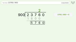 Long Division Problem 23760/900: Step-by-Step Video Solution