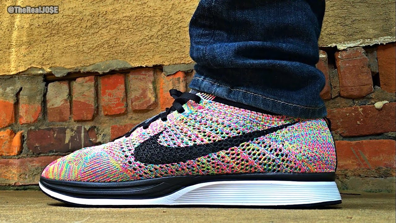 Nike Flyknit Racer Multi Color 3.0 on Feet