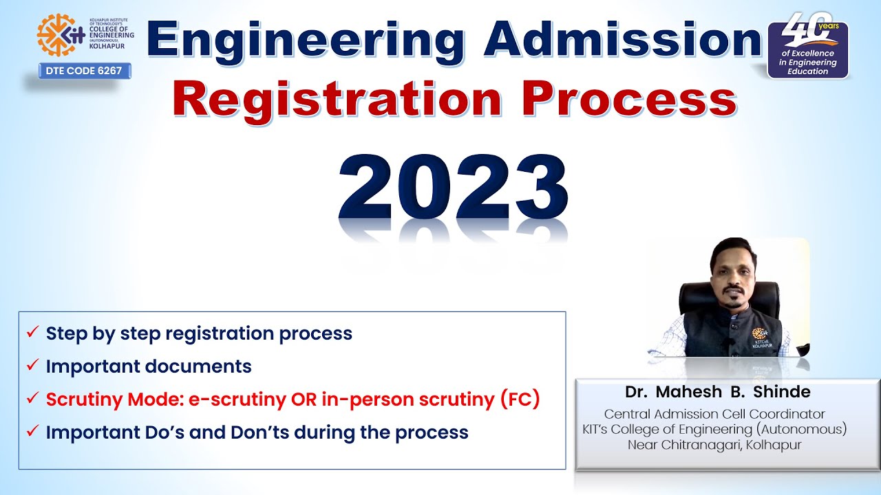 Engineering Admissions 2023 Registration Process KIT_Kolhapur