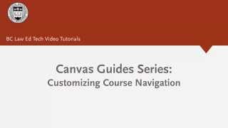 Canvas Guides: Navigation Customization