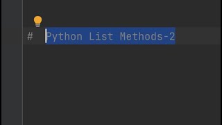 Python List Methods - Part2