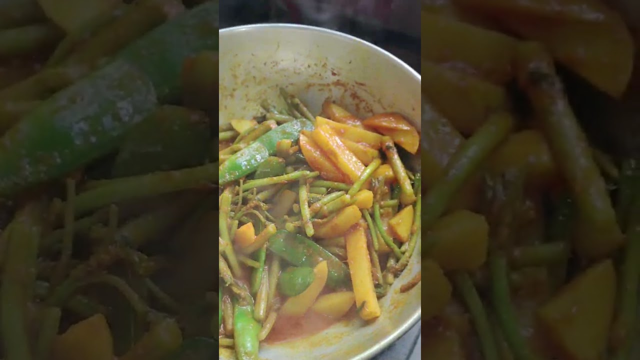 আজকে রান্না করব হচ্ছে আলু সিম এবং ডাটা দিয়ে পোয়া মাছ রান্না 