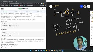 Delete middle of linked list | Linkedlist| Krishnendu Roy