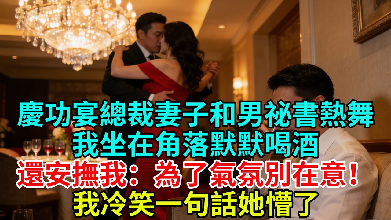 慶功宴上，總裁妻子和男祕書貼身熱舞，我坐在角落默默喝酒，當晚她回家安撫我：為了氣氛，別在意！我冷笑一句話她懵了#故事頻道#故事#情感故事