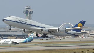 Lufthansa Boeing 747-8 Retro D-Abyt Takeoff From Lax