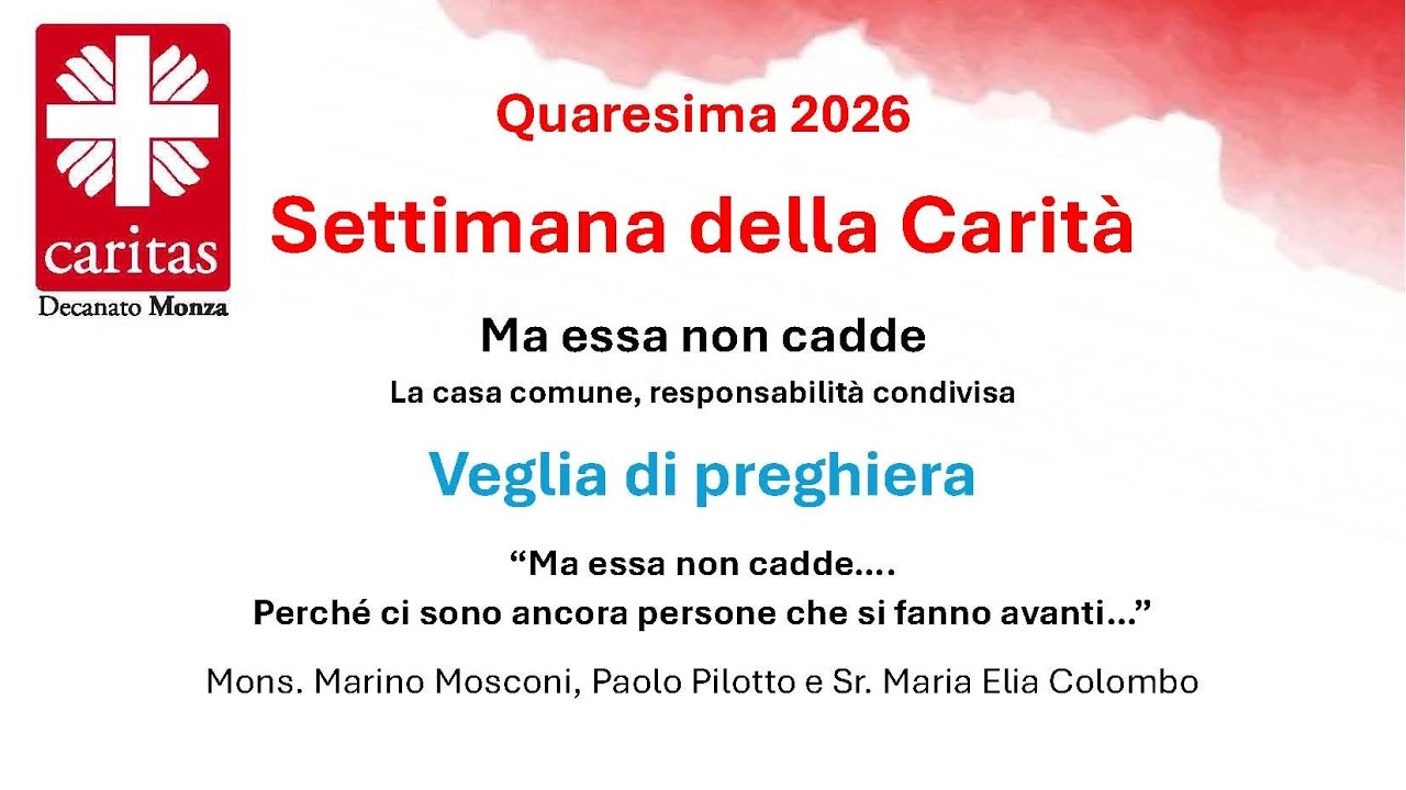Veglia Settimana della Carità 2026
