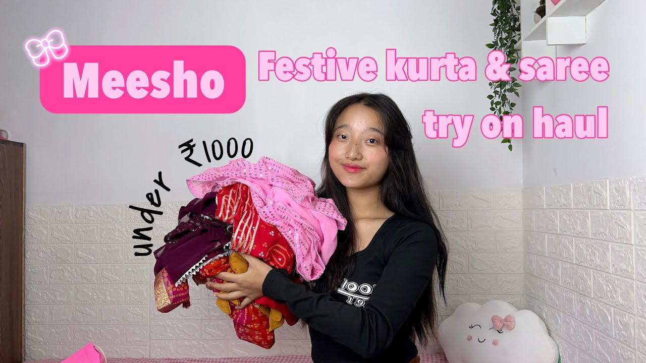 MEESHO ethnic wear try on haul for festiv szn |sequin kurta sets & saree