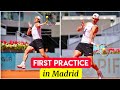 Rafael nadals first practice in madrid for mutua madrid open 2024
