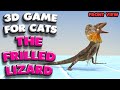 3D game for cats | The frilled lizard (front view) | 4K, 60 fps, stereo sound