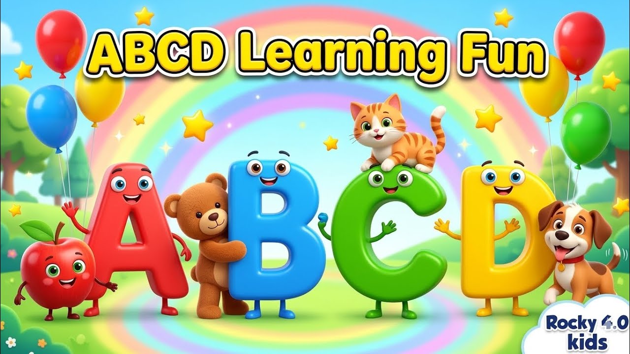 ABCD Alphabet Song | A to Z Learning for Kids | 3D Living Alphabet ...