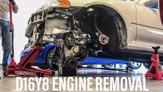 CIVIC ENGINE REMOVAL | D16Y8 out