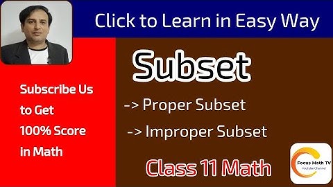 Subset | Proper & Improper Subset| Class 11 Math | Urdu / Hindi