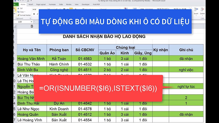 Cách làm ô Excel tự đổi màu theo dữ liệu