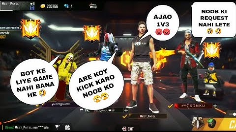 3 Random Rich Grandmaster Toxic Player call me noob 😠 i Challenge them 1 vs 3 custom room | PRENK