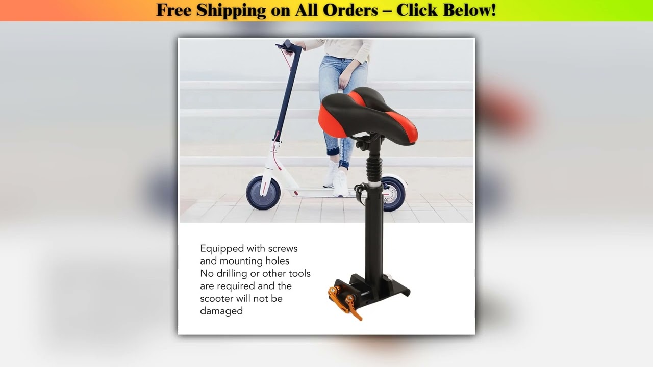 Electric Scooter Saddle Comfortable Padded Foldable Punch  Electric Scooter Seat Saddle for