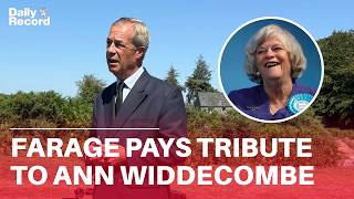 Nigel Farage pays tribute to Ann Widdecombe on visit to her village
